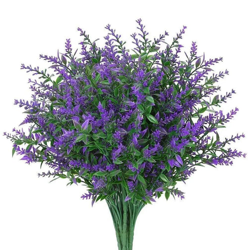 8 Bundles Artificial Flowers UV Resistant Fake Plants Outdoor Home Garden Decor